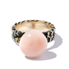 Shell Ring with Pink Opal & Yellow Sapphire