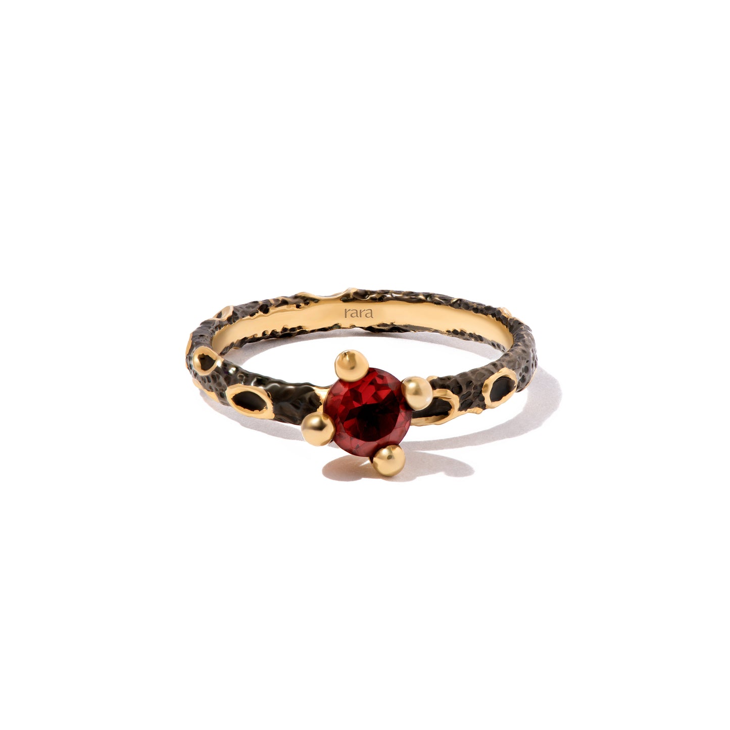 Crater Ring — rough gemstone ring by Rara