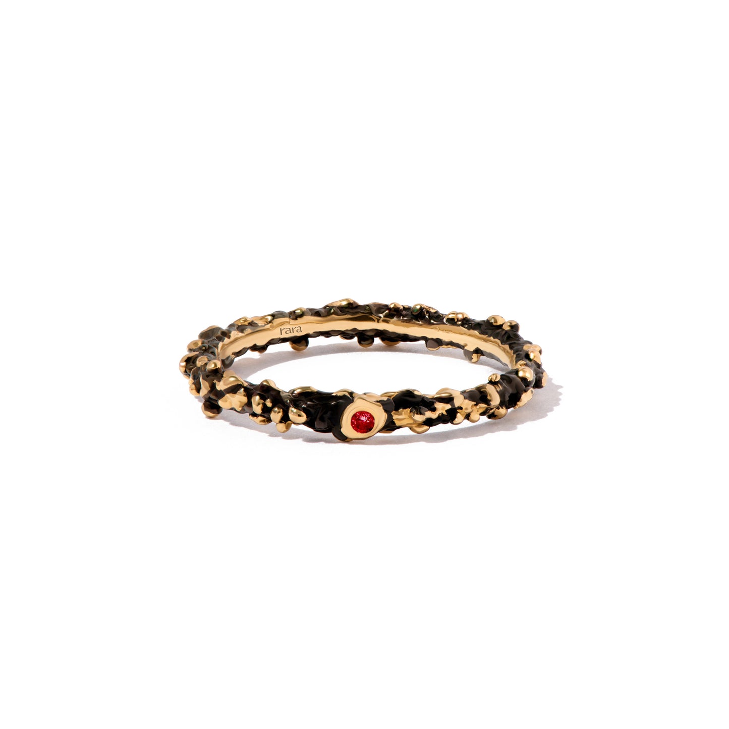 Node Ruby Ring — rough ruby gemstone ring in gold by Rara