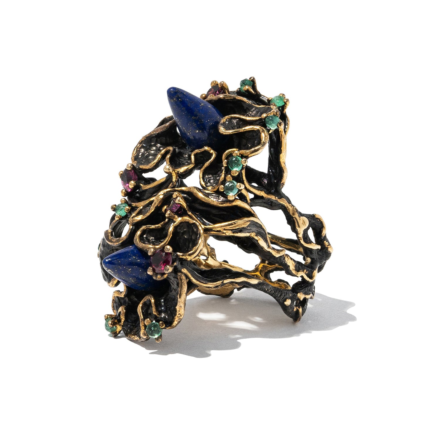 Orchid's Twins Ring — double-stone floral ring by Rara