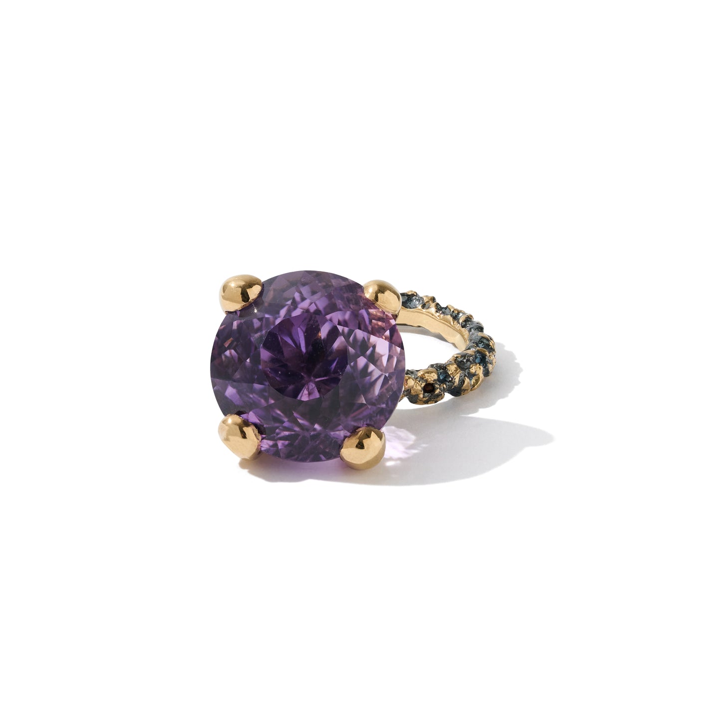 Vortex Ring — spiral-textured gemstone ring by Rara