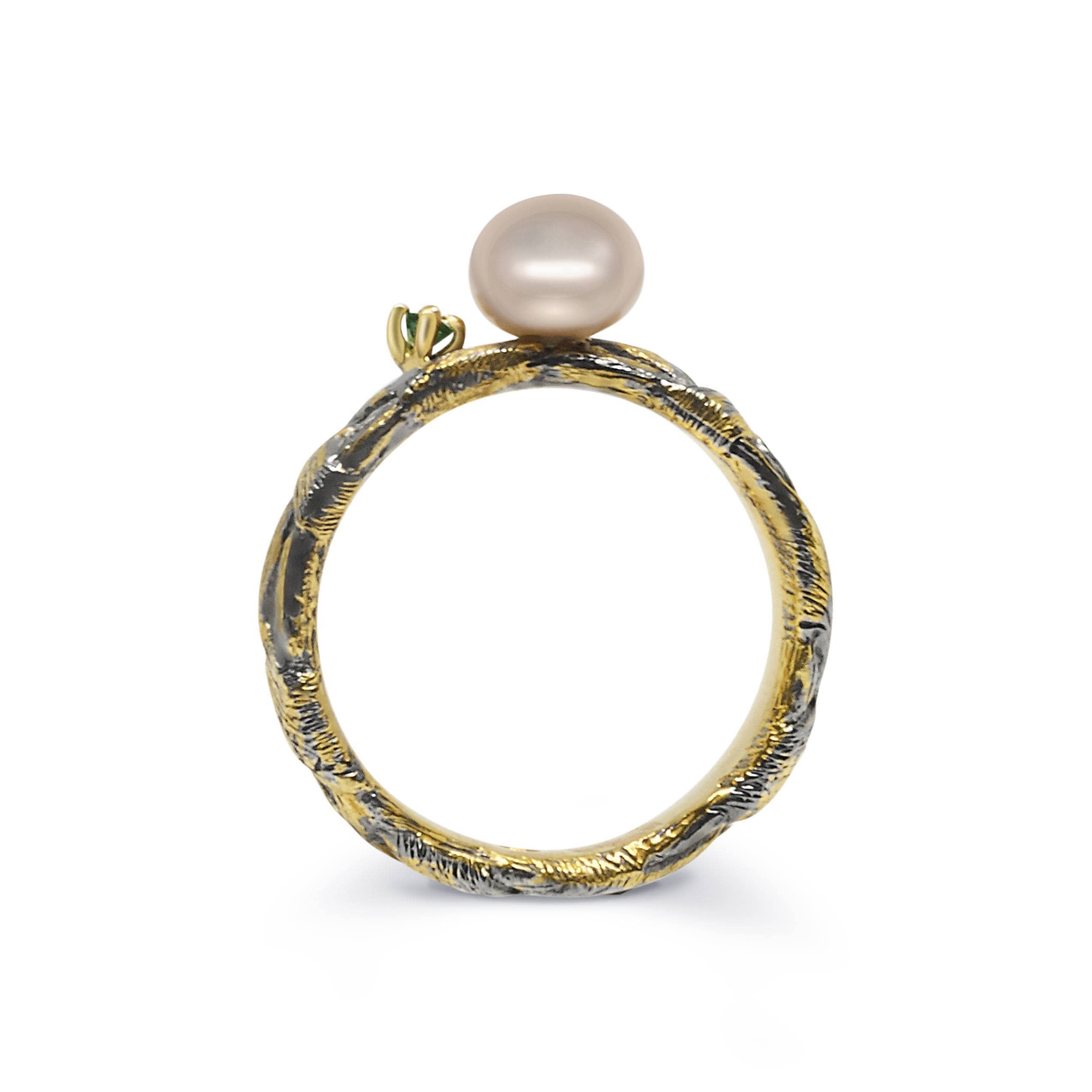 Ply Unique Ring with Pearl - Rara Jewelry